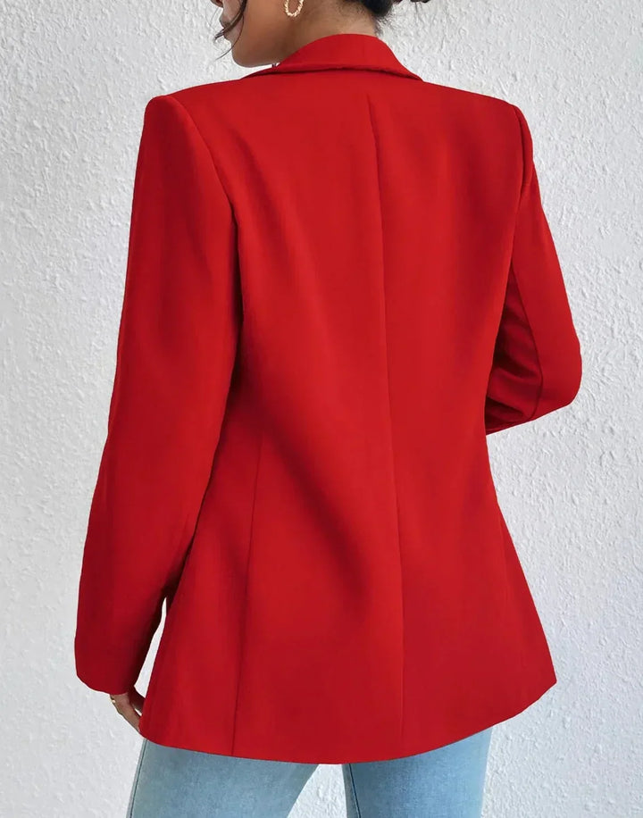 Blazer feminino gola lapela e bolso lateral modix