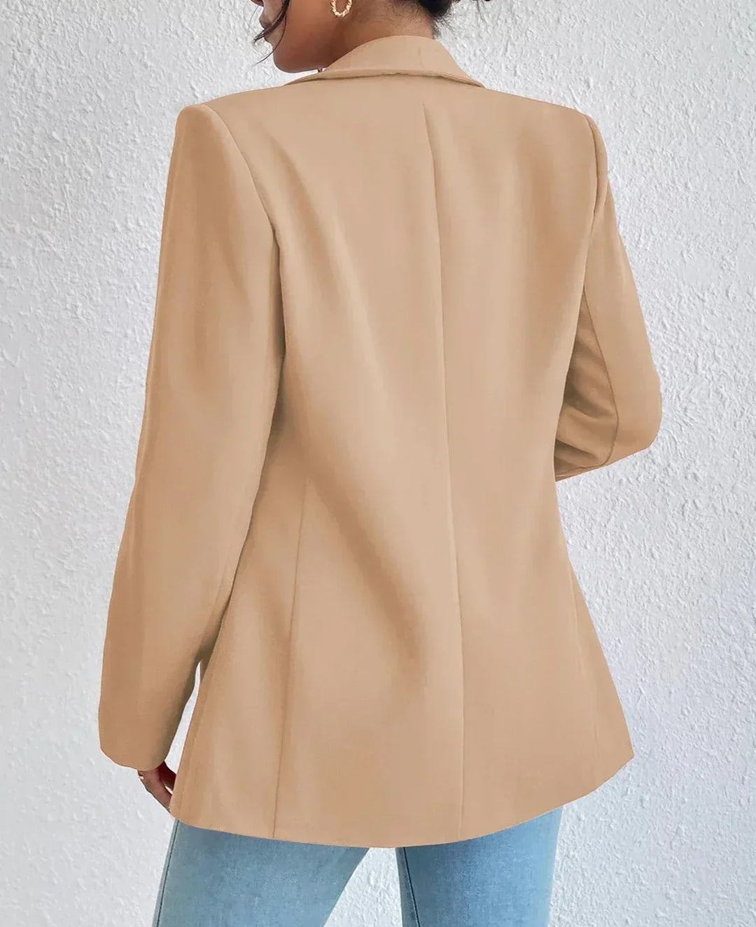 Blazer feminino gola lapela e bolso lateral modix