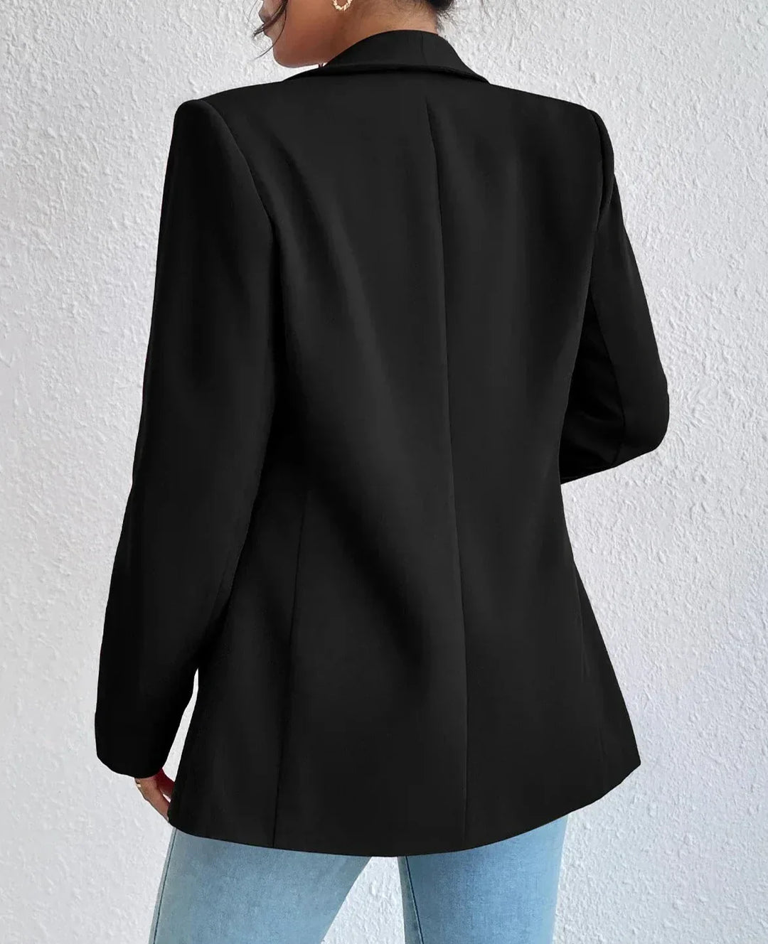 Blazer feminino gola lapela e bolso lateral modix