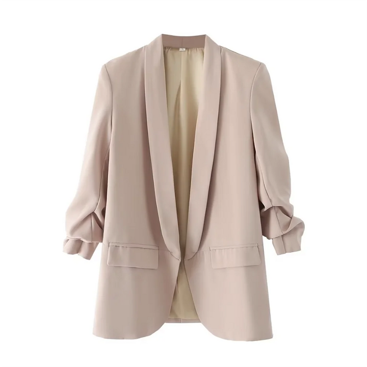 Blazer feminino alongado e manga ajustável modix