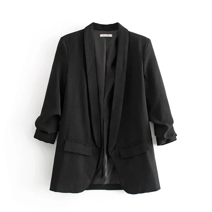 Blazer feminino alongado e manga ajustável modix