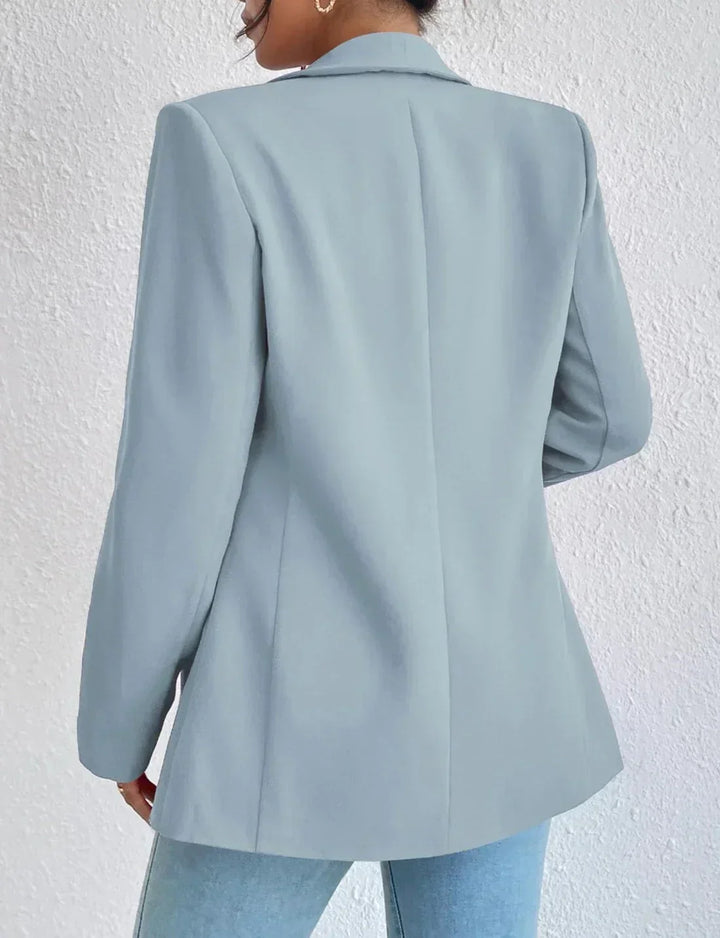 Blazer feminino gola lapela e bolso lateral modix