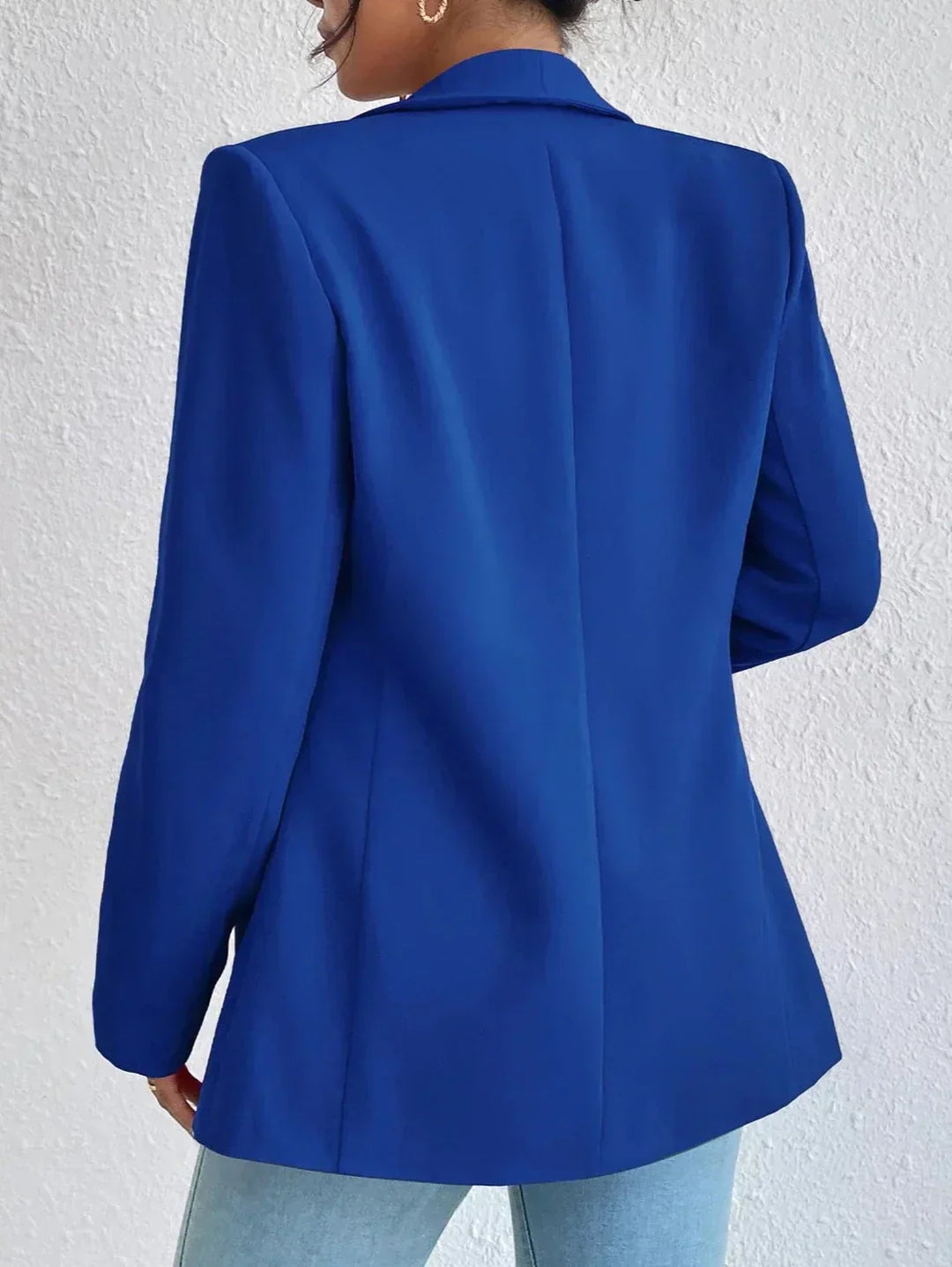 Blazer feminino gola lapela e bolso lateral modix